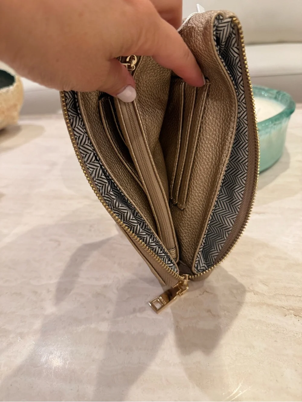 Metallic Gold Crossbody/ Wristlet NWT